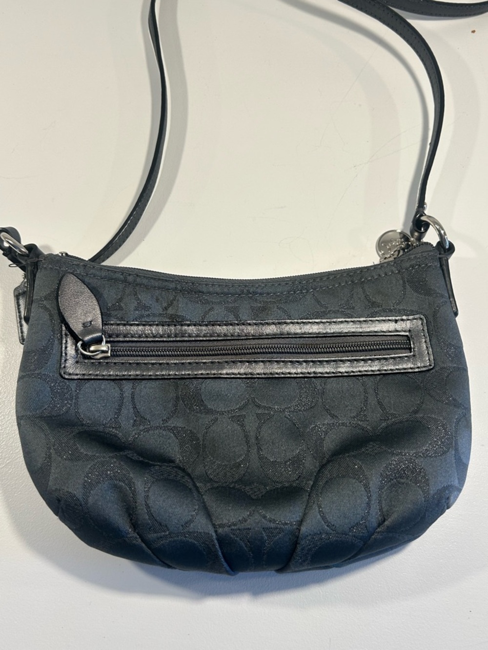 Coach Signature Black Jacquard Mini Shoulder Bag Y2K Crossbody Purse Small - Picture 12 of 12
